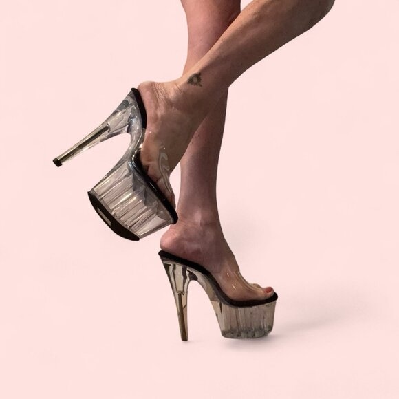 Pleaser’s Clear Platform Dancer Drag Club High Heels Shoes Women’s size 8 - Picture 1 of 7
